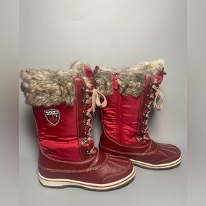 SUPERFIT Canada Waterproof Winter Boots size 7 Leather Insulated Red